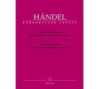 Partitions classique BARENREITER HAENDEL G.F. - SAMTLICHE SONATEN - FLUTE A BEC, BASSE CONTINUE Flûte à bec G