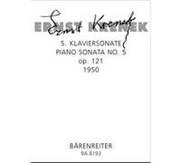 Partitions classique BARENREITER KRENEK ERNST - PIANO SONATA N°5 OP. 121 - PIANO Piano G