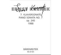 Partitions classique BARENREITER KRENEK ERNST - SONATE N°7 OP.240 - PIANO Piano G