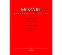 Partitions classique BARENREITER MOZART W.A. - COMPLETE SONGS - VOIX MEDIUM, PIANO Alto, piano G