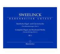 Partitions classique BARENREITER SWEELINCK J.P.- SAMTLICHE ORGEL- UND CLAVIERWERKE, BAND III.1, CHORALBEARBEITUNGEN (TEIL 1) - ORGUE Orgue