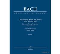 Partitions classique BARENREITER TASCHENPARTITUREN BACH J.S. - KANTATE BWV 18 GLEICHWIE DER REGEN UND SCHNEE VOM HIMMEL FÄLLT - SCORE Format poche