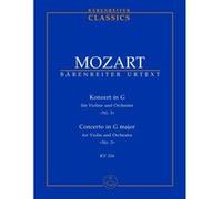 Partitions classique BARENREITER TASCHENPARTITUREN MOZART W.A - VIOLINKONZERT G-DUR KV 216 - CONDUCTEUR POCHE Format poche