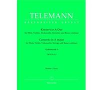 Partitions classique BARENREITER TELEMANN G.P. - KONZERT A-DUR TWV 53:A 2 - CONDUCTEUR Grand format