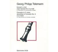 Partitions classique BARENREITER TELEMANN G.P. - KONZERT C-MOLL TWV 42:A2 - FLUTE A BEC ALTO, PIANO Flûte à bec