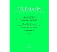 Partitions classique BARENREITER TELEMANN G.P. - QUARTUOR EN RE MINEUR TWV 43:D1, TAFELMUSIK II Musique de chambre