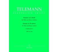 Partitions classique BARENREITER TELEMANN G.P. - SONATE IN H-MOLL, TAFELMUSIK I, TWV 41:H4 - FLUTE, BASSE CONTINUE Flûte traversière G
