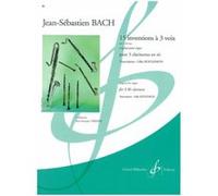 Partitions classique BILLAUDOT BACH J.S. - 15 INVENTIONS A 3 VOIX BWV 787-801 - 3 CLARINETTES SIB Clarinette G