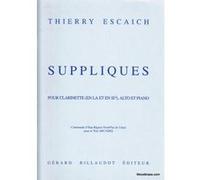 Partitions classique BILLAUDOT ESCAICH THIERRY - TRIO AMERICAIN (SUPPLIQUES) - CLARINETTE EN LA, ALTO, PIANO Musique de chambre G