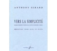 Partitions classique BILLAUDOT GIRARD ANTHONY - VERS LA SIMPLICITE - ALTO, PIANO Alto