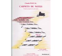 Partitions classique COMBRE PASCAL CLAUDE - CARNETS DE NOTES VOL.4 - PIANO Piano