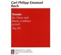 Partitions classique EDITION BREITKOPF BACH CARL PHILIPP EMANUEL - SONATE G-MOLL WOTQ 135 - OBOE, BASSO CONTINUO Basson