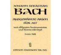 Partitions classique EDITION BREITKOPF BACH J.S. - AUSGEWAHLTE ARIEN FUR ALT 1 MIT OBLIGATEN INSTRUMENTEN UND KLAVIER ODER ORGEL Alto, instruments