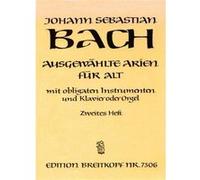 Partitions classique EDITION BREITKOPF BACH J.S. - AUSGEWAHLTE ARIEN FUR ALT 2 MIT OBLIGATEN INSTRUMENTEN UND KLAVIER ODER ORGEL Alto, instruments