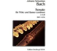 Partitions classique EDITION BREITKOPF BACH J.S. - SONATE E-MOLL BWV 1034 - FLUTE, BASSE CONTINUE Flûte traversière