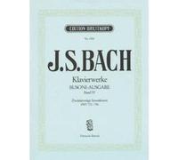 Partitions classique EDITION BREITKOPF BACH J.S. - ZWEISTIMMIGE INVENTIONEN - PIANO Piano