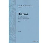 Partitions classique EDITION BREITKOPF BRAHMS J. - NEUE LIEBESLIEDER OP. 65 4 VOIX - CHANT, CHOEUR, PIANO Choeur et ensemble vocal G