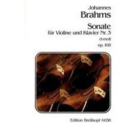 Partitions classique EDITION BREITKOPF BRAHMS J. - SONATE OP. 108 N°3 EN RE MINEUR - VIOLON, PIANO Violon