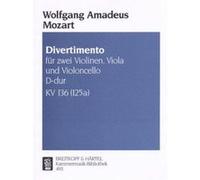 Partitions classique EDITION BREITKOPF MOZART WOLFGANG AMADEUS - DIVERTIMENTO D-DUR KV136 - 2 VIOLIN, VIOLA, CELLO Ensemble à cordes