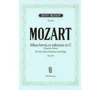 Partitions classique EDITION BREITKOPF MOZART WOLFGANG AMADEUS - MISSA BREVIS IN C KV 259 - PIANO Piano G