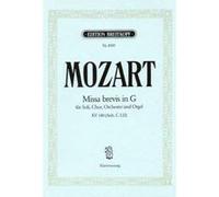 Partitions classique EDITION BREITKOPF MOZART WOLFGANG AMADEUS - MISSA BREVIS IN G KV140(C1.12) - PIANO Piano
