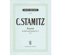 Partitions classique EDITION BREITKOPF STAMITZ C. - FLOTENKONZERT NR. 3 D-DUR - FLUTE, PIANO Flûte traversière G
