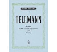 Partitions classique EDITION BREITKOPF TELEMANN G.P. - SONATE G-MOLL TWV 41:G6 - HAUTBOIS, BASSE CONTINUE Hautbois G