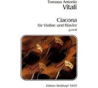 Partitions classique EDITION BREITKOPF VITALI TOMMASO - CHACONNE G-MOLL - VIOLIN, PIANO Violon