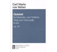 Partitions classique EDITION BREITKOPF WEBER C.M.V. - QUINTETTE SI B MAJEUR OP. 34 CLAR., 2 VIOLONS, VIOLA & CELLO - Musique de chambre