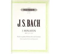 Partitions classique EDITION PETERS BACH J.S. - 3 GAMBA SONATAS ARRANGEMENT VIOLONCELLE Violoncelle