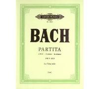 Partitions classique EDITION PETERS BACH JOHANN SEBASTIAN - PARTITA IN A MINOR (SONATA) BWV 1013 - FLUTE/PICCOLO Flûte traversière