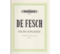 Partitions classique EDITION PETERS FESCH WILLEM DE - SECHS SONATEN OP.8 - Violoncelle & Basse Continue Violoncelle