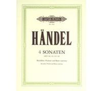 Partitions classique EDITION PETERS HANDEL GEORGE FRIEDERICH - 4 SONATAS - RECORDER Flûte à bec