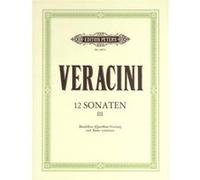 Partitions classique EDITION PETERS VERACINI FRANCESCO MARIA - 12 SONATAS OP.1 VOL.3 - VIOLIN AND PIANO Violon G