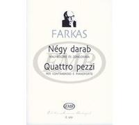 Partitions classique EMB (Editio Musica Budapest) FARKAS - QUATTRO PEZZI - DOUBLE BASS AND PIANO Contrebasse G