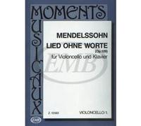 Partitions classique EMB (Editio Musica Budapest) MENDELSSOHN F.B. - LIED OHNE WORTE OP.109 - VIOLONCELLE ET PIANO Violoncelle