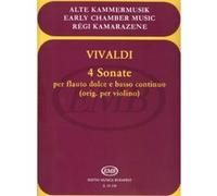 Partitions classique EMB (Editio Musica Budapest) VIVALDI A. - 4 SONATE - FLAUTO DOLCE E BASSO CONTINUO Flûte à bec G