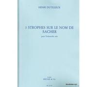 Partitions classique HEUGEL PARTITION CLASSIQUE - DUTILLEUX H. - 3 STROPHES SUR LE NOM DE PAUL SACHER - VIOLONCELLE SOLO Violoncelle G