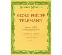 Partitions classique Hortus Musicus TELEMANN G.P. - CONCERTO EN MI MINEUR TWV 52:E1 - FLUTE A BEC, FLUTE, 2 VIOLONS, ALTO, BASSE CONTINU Musique de chambre