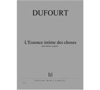 Partitions Classique Jobert Dufourt Hugues - L'Essence Intime Des Choses - Mezzo Et Piano Choeur Et Ensemble Vocal