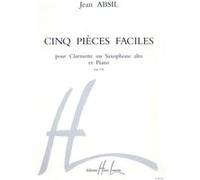 Partitions classique LEMOINE ABSIL JEAN - PIECES FACILES OP.138 (5) - SAXOPHONE ALTO OU CLARINETTE, PIANO Saxophone G