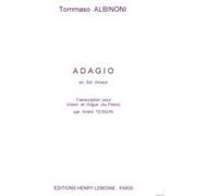Partitions classique LEMOINE ALBINONI TOMASO - ADAGIO - VIOLON, PIANO Violon G