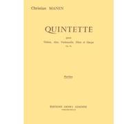 Partitions classique LEMOINE MANEN CHRISTIAN - QUINTETTE OP.33 - VIOLON, ALTO, VIOLONCELLE, FLUTE, HARPE Musique de chambre G