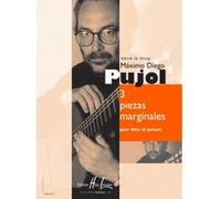Partitions classique LEMOINE PUJOL M.D. - 3 PIEZAS MARGINALES - FLUTE, GUITARE Flûte traversière