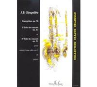 SINGELEE JEAN-BAPTISTE - 3 ET 5EME SOLOS DE CONCERT / CONCERTINO OP.78 - SAXOPHONE MIB, PIANO