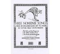 Partitions classique MUSIC SALES HELY-HUTCHINSON THREE NONSENSE SONGS - VOICE Choeur et ensemble vocal
