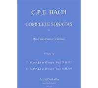 Partitions classique MUSICA RARA BACH CARL PHILIPP EMANUEL - SONATEN, BAND 4 WQ 125,130 - FLUTE, BASSO CONTINUO Flûte traversière