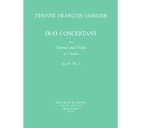 Partitions classique MUSICA RARA GEBAUER ETIENNE-FRANCOIS - DUO CONCERTANT OP. 16/3 - CLARINET, CELLO Ensemble mixte G