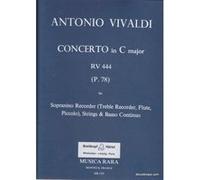 Partitions classique MUSICA RARA VIVALDI A. - KONZERT IN C RV 444 - CONDUCTEUR + PARTIES Musique de chambre
