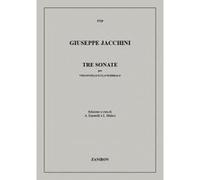Partitions classique RICORDI JACCHINI G. - TRE SONATE - VIOLONCELLE ET PIANO Violoncelle